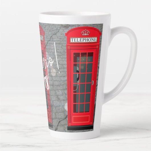 London Red Phone Booth Latte Mok (Rechts)