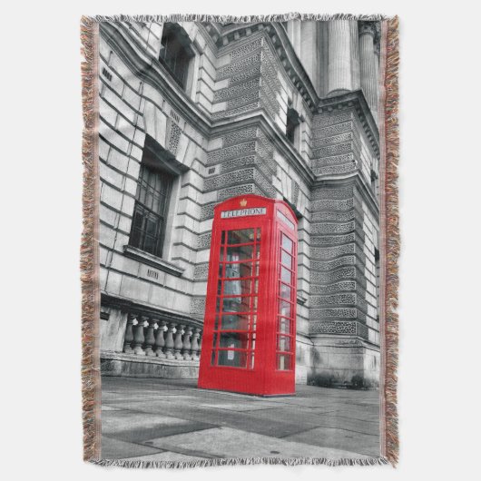 London Red Phone Box Throw Blanket Deken (Voorkant Verticaal)