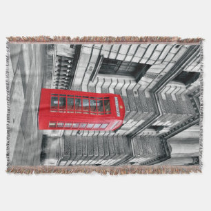 London Red Phone Box Throw Blanket Deken