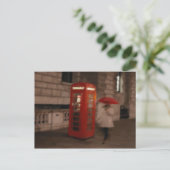 London Red Phone Box / Umbrella Briefkaart Paintin (Staand voorkant)