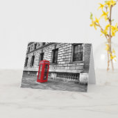 London Red Phone Box Wenskaart Kaart (Gele Bloem)