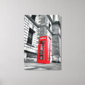 London Red Phone Box Wrapped Canvas Print (Voorkant)