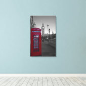 London Red Telefoon box Canvas Afdruk (Insitu (Houten vloer))