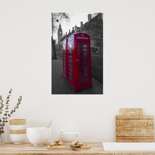 London Red Telefoon box Poster (Keuken)