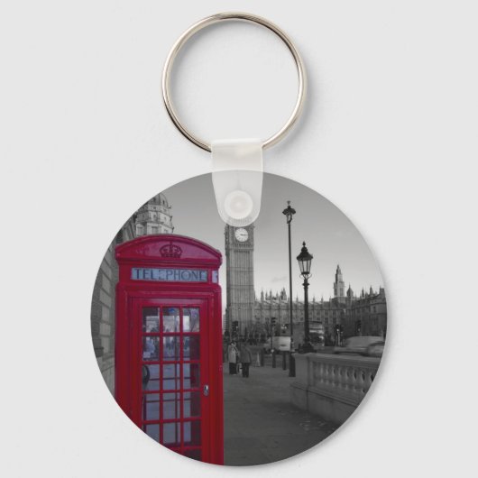 London Red Telefoon box Sleutelhanger (Voorkant)