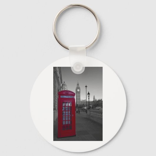 London Red Telefoon box Sleutelhanger (Voorkant)