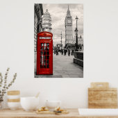 London Red Telephone Big Ben Landscape Poster (Keuken)