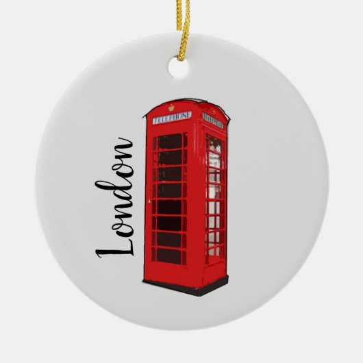London Red Telephone Booth Illustration Ornament (Voorkant)