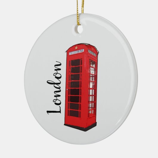 London Red Telephone Booth Illustration Ornament (Links)