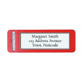 London Red Telephone Box Aangepast retouradres Etiket (Voorkant)