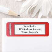 London Red Telephone Box Aangepast retouradres Etiket (Insitu)