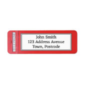 London Red Telephone Box Aangepast retouradres Etiket (Voorkant)
