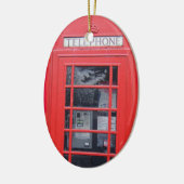London Red Telephone Box Keramisch Ornament (Links)