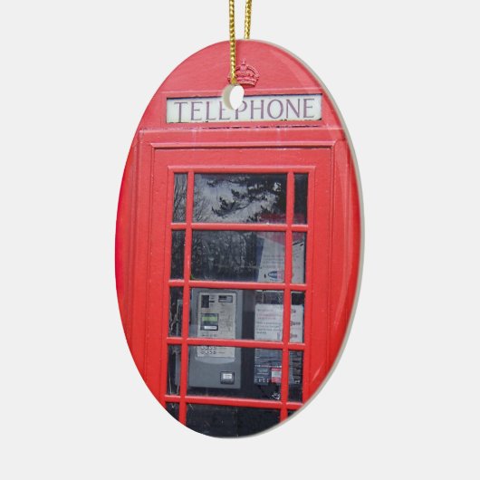 London Red Telephone Box Keramisch Ornament (Links)