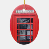 London Red Telephone Box Keramisch Ornament (Voorkant)