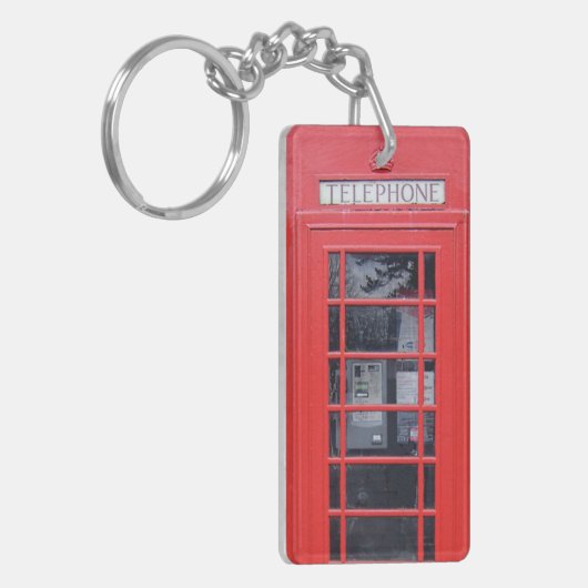 London Red Telephone Box Sleutelhanger (Voorkant Links)