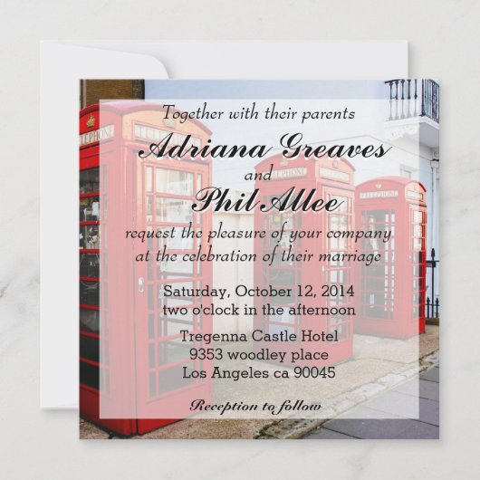 London Red Telephone Boxes, Foto Kaart (Voorkant)