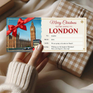 London Reis Kerst Onthulling Cadeau Ticket Kaart