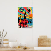 London Reizen Pop Art Poster (Keuken)