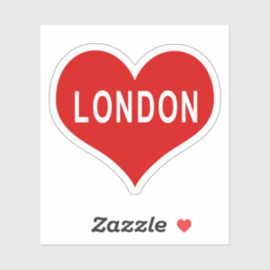 LONDON Rood Hart Vinyl Sticker