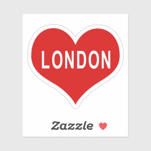 LONDON Rood Hart Vinyl Sticker (Vel)