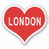LONDON Rood Hart Vinyl Sticker (Voorkant)