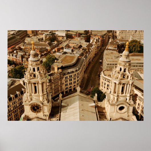 London rooftop view panorama with urban architectu poster (Voorkant)