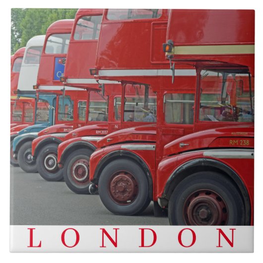 London Routemasters keramische tegel Tegeltje (Voorkant)