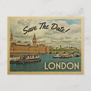 London Save the Date UK England Aankondigingskaart
