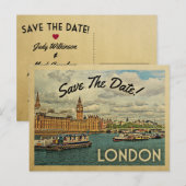 London Save the Date UK England Aankondigingskaart (Voorkant / Achterkant)