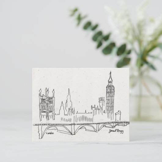 London Sketch Briefkaart (Staand voorkant)