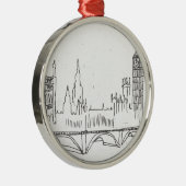 London Sketch Metalen Ornament (Rechts)