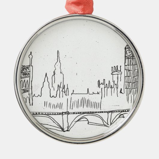 London Sketch Metalen Ornament (Voorkant)