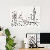 London Sketch Poster (Thuiskantoor)