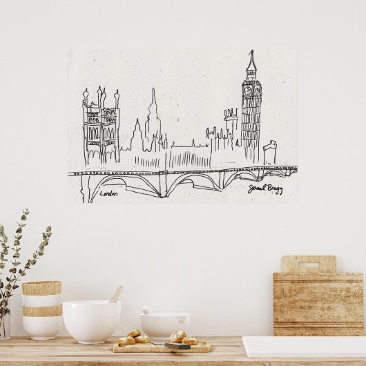 London Sketch Poster (Keuken)