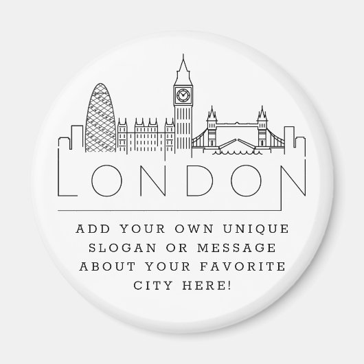 London Skyline | Aangepast stadsbericht of slogan Magneet (Voorkant)