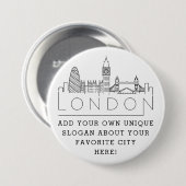 London Skyline | Aangepaste Button met sleuf (Voorkant /achterkant)