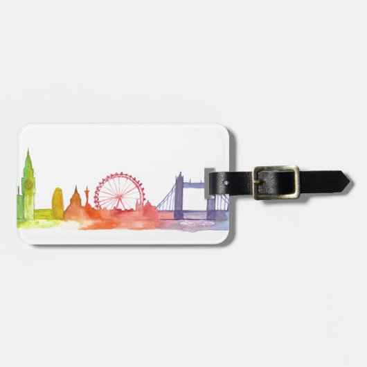 London skyline abstract art print bagagelabel (Voorkant horizontaal)