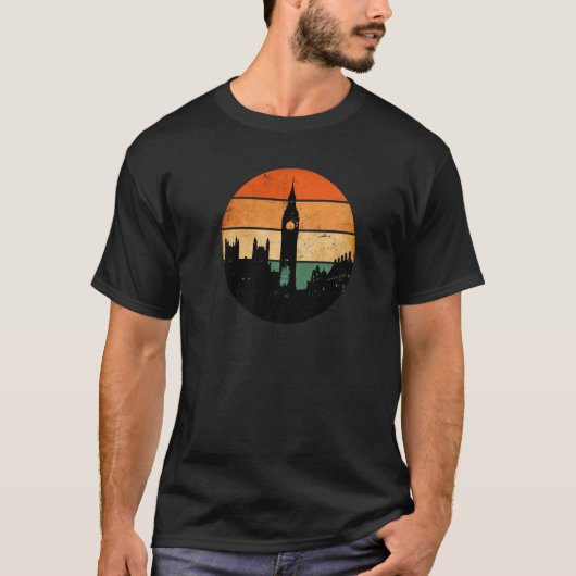 London Skyline Big Ben Palace van Westminster Abbe T-shirt (Voorkant)