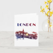 London Skyline Big Ben Travel England Wanderlust Kaart (Gele Bloem)