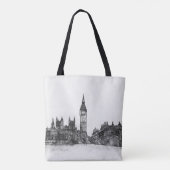London Skyline Black & White Canvas tas (Achterkant)