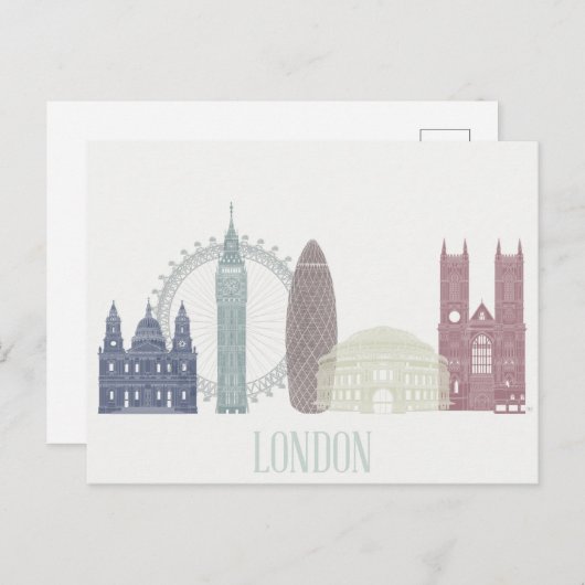 London Skyline Briefkaart (Voorkant / Achterkant)