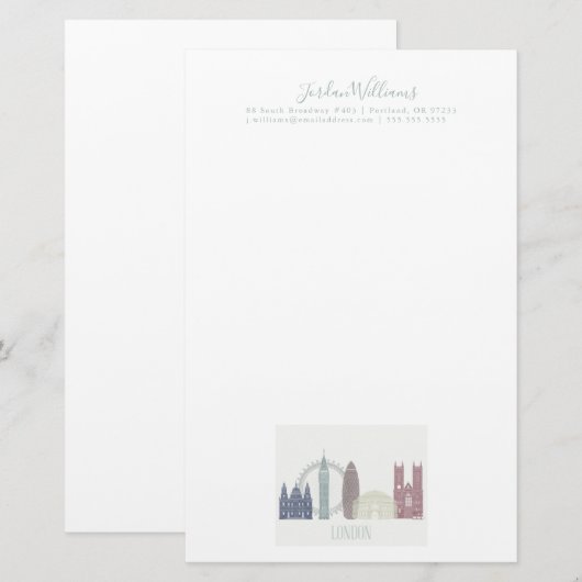 London Skyline Briefpapier (Voorkant / Achterkant)