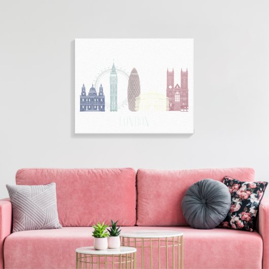 London Skyline Canvas Afdruk (Insitu (Woonkamer))