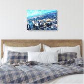 London Skyline Canvas Afdruk (Insitu (Slaapkamer))