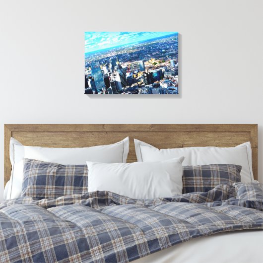 London Skyline Canvas Afdruk (Insitu (Slaapkamer))