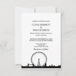 London Skyline Cityscape Wedding Invitation Kaart