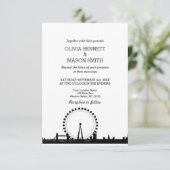 London Skyline Cityscape Wedding Invitation Kaart (Staand voorkant)
