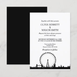 London Skyline Cityscape Wedding Invitation Kaart