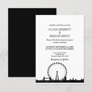 London Skyline Cityscape Wedding Invitation Kaart